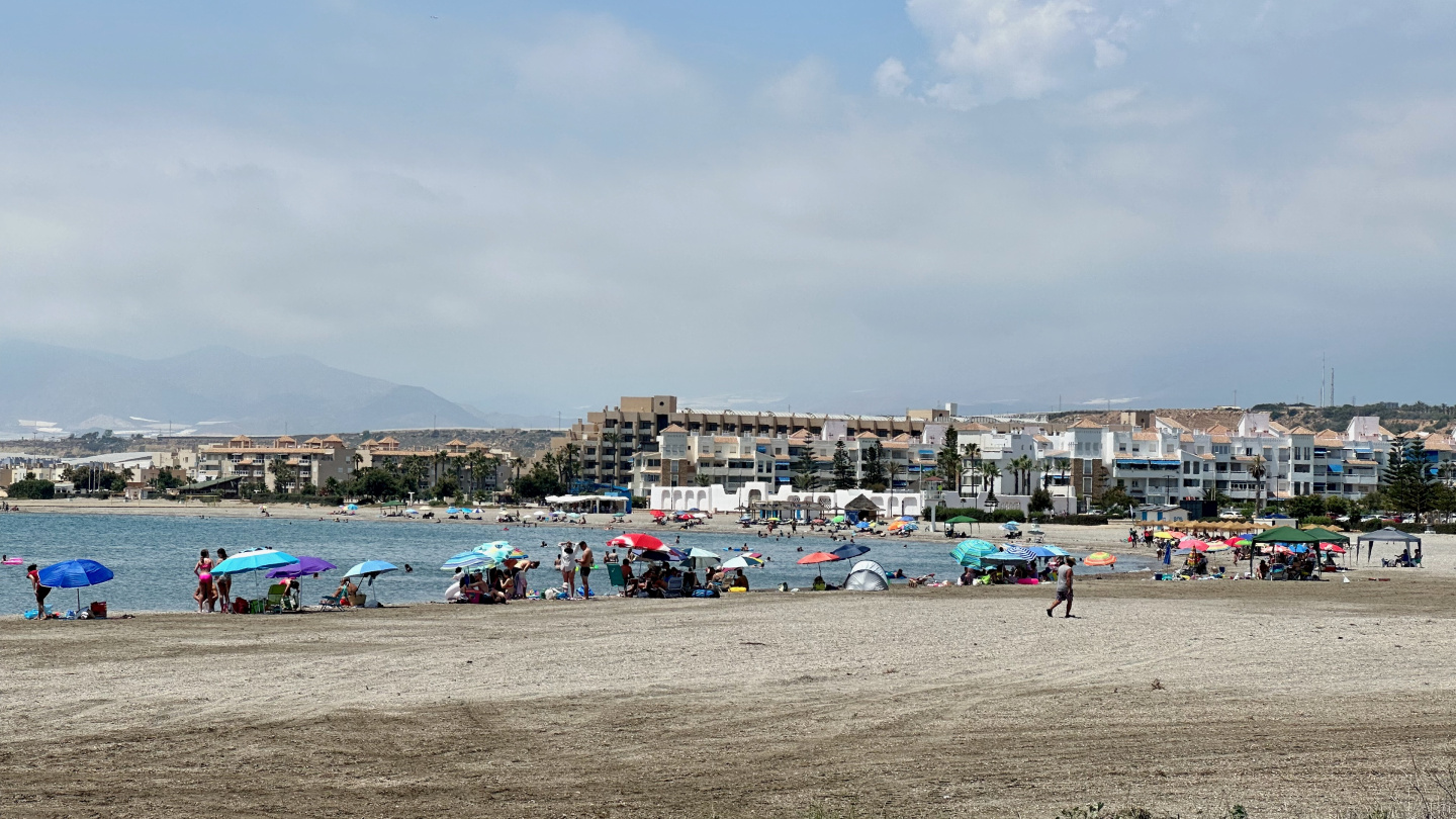 The sandy beach of Almerimar, Andalusia, Spain