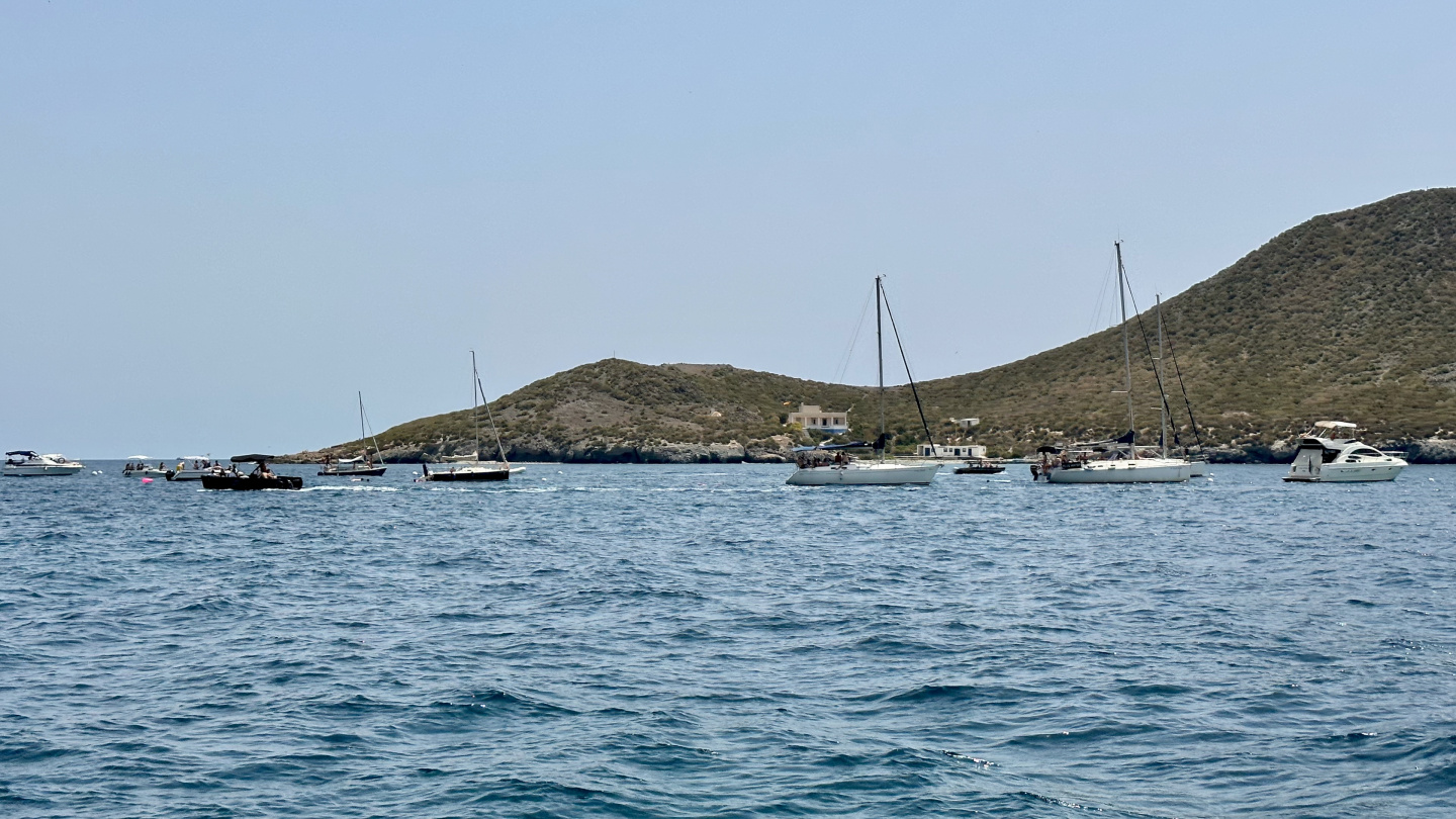 The anchorage at Isla Grosa, Costa Blanca, Spain