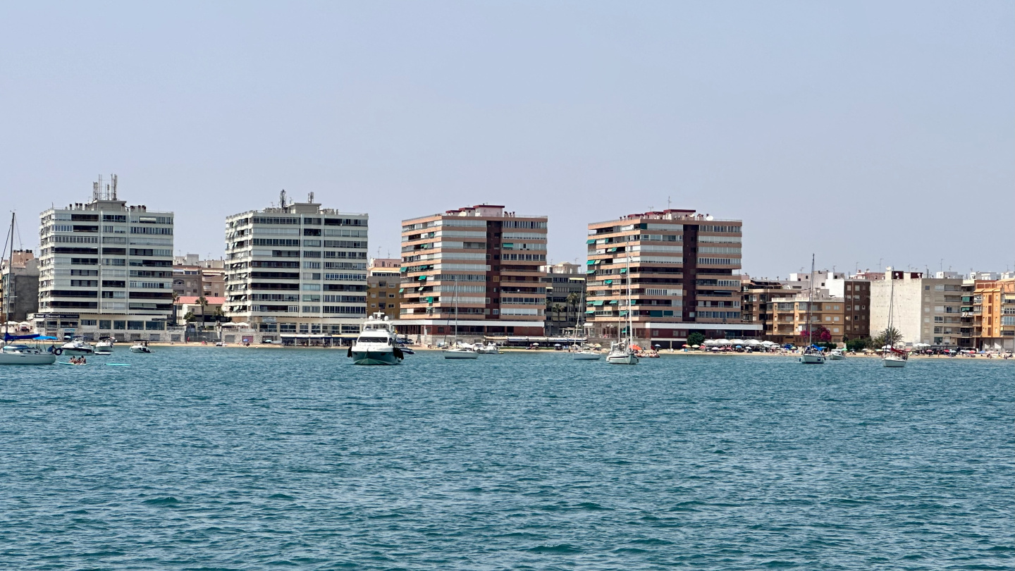 The anchorage in Torrevieja harbour, Spain